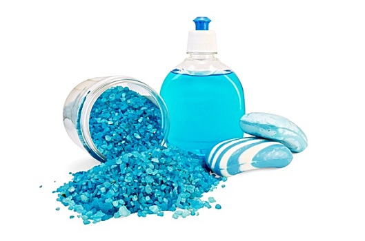 肥皂,蓝色,不同,浴盐,罐
