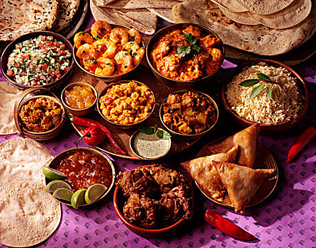 选择,烹饪,印度,餐具