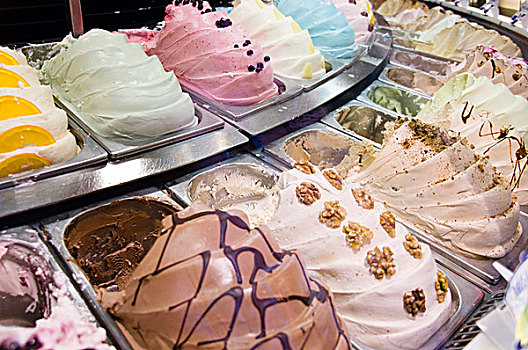 种类,冰淇淋,冷藏柜,冰淇淋店