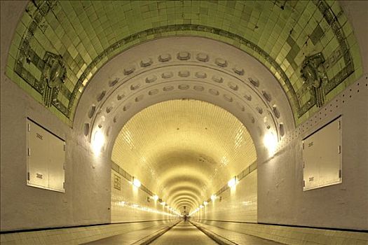 老,隧道,汉堡市,德国,欧洲