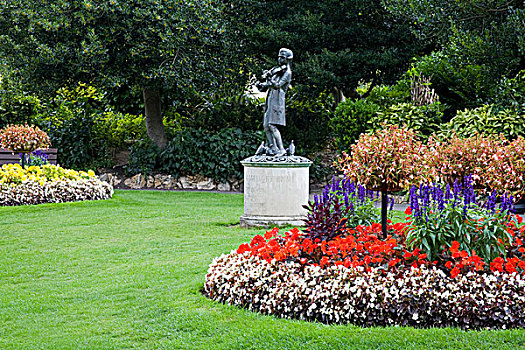 雕塑,莫扎特,花园,游行,巴斯城,萨默塞特,英格兰