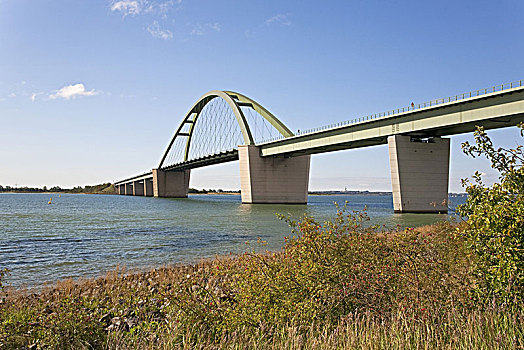 桥,上方,声音,岛屿,费马恩岛,石荷州,德国北部,德国