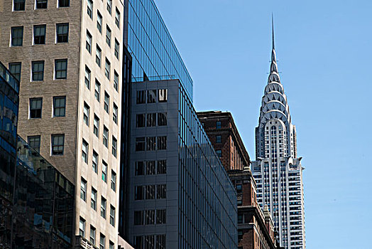仰视,建筑,克莱斯勒大厦,曼哈顿,纽约,美国