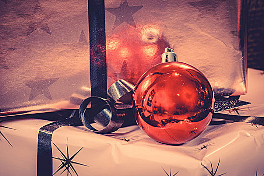 圣诞节,装饰,红色,礼盒