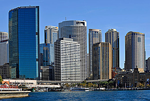 风景,悉尼,小湾,环形码头,港口,天际线,中央商务区,新南威尔士,澳大利亚