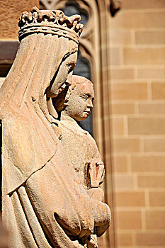 砂岩,雕塑,耶稣,大教堂,悉尼,新南威尔士,澳大利亚