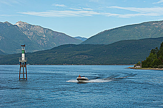 船,库特尼,湖,不列颠哥伦比亚省,加拿大
