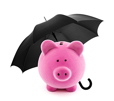 金融,保险,存钱罐,伞