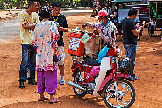 柬埔寨,收获,吴哥窟,巴扬寺,冰淇淋,摊贩