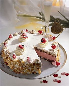 草莓,香槟,蛋糕,情人节