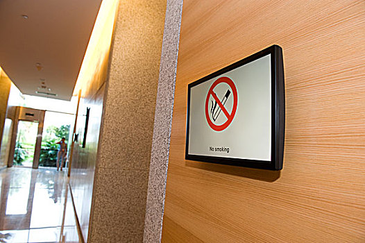 禁止吸烟标志,电视,会议,中心