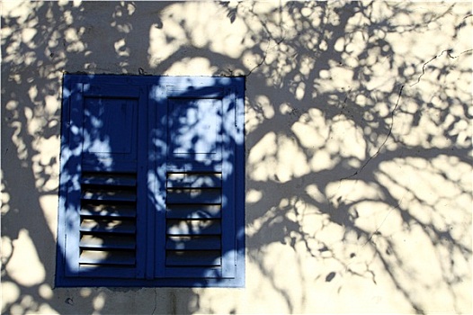 蓝色,木质,窗户