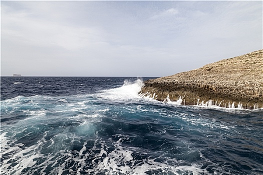 波浪,地中海,海岸,马耳他