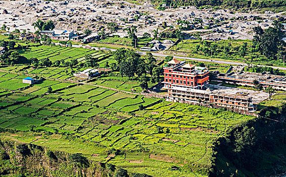尼泊尔,风景,城镇,桑冉库特,山,波卡拉