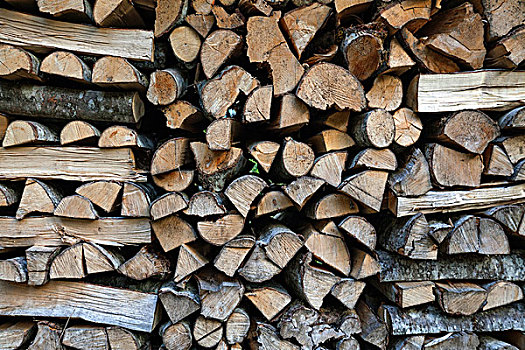 一堆,木柴,巴伐利亚,德国,欧洲