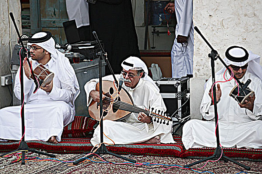 卡塔尔,多哈,传统,音乐人,表演