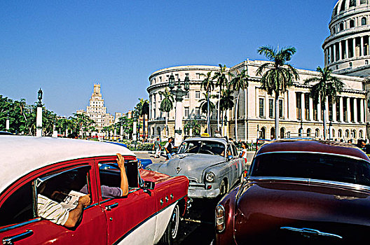 古巴,哈瓦那,国会,老,美洲,汽车