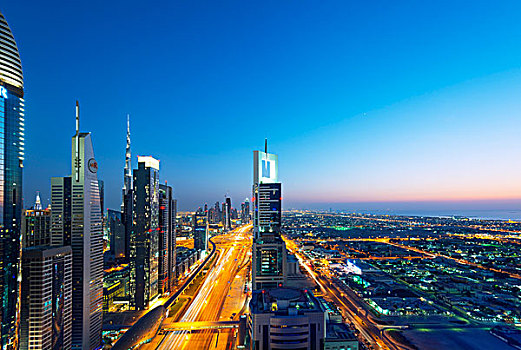 中東,阿聯酋,迪拜,城市,建筑,道路