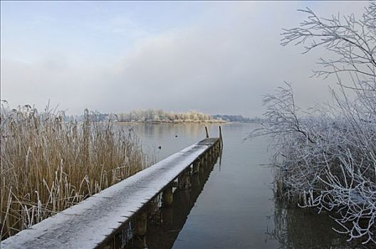 栈桥,基姆湖,上巴伐利亚,巴伐利亚,德国