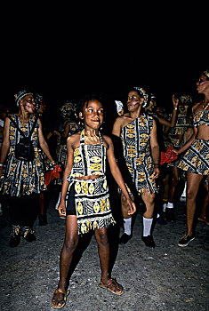 特立尼达,西班牙港,庆贺,狂欢,打开,人,跳舞,街道