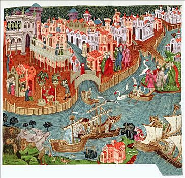 威尼斯人,商业,探索者,14世纪,艺术家,未知