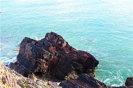 爱尔兰,海岸,碎波,海中,欧洲