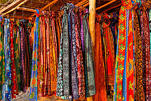 彩色,莎笼裙,马达加斯加,非洲