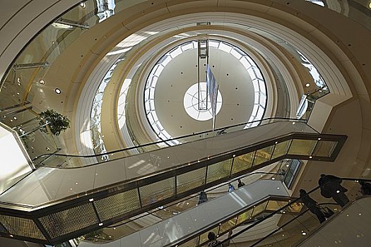 扶梯,购物中心,画廊,德累斯顿,萨克森,德国