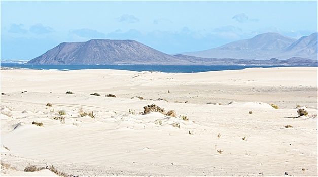 沙丘,沙子,海洋,火山,富埃特文图拉岛