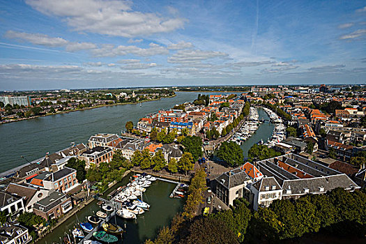 风景,城市,多德雷赫特,荷兰南部,荷兰,欧洲