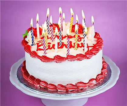 生日蛋糕,照亮,蜡烛