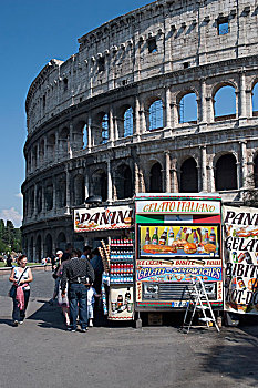 意大利,冰淇淋,卡车,罗马,罗马角斗场