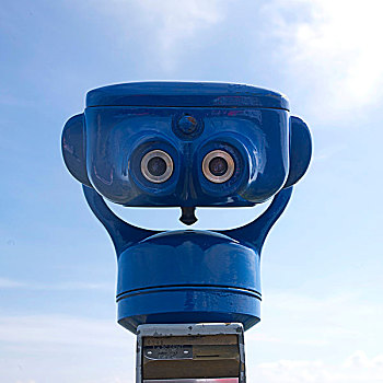蓝色,投币望远镜