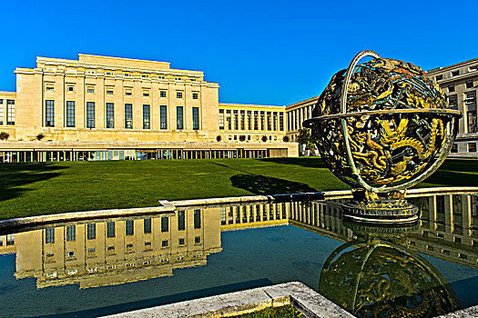 纪念,球体,宫殿,联合国,日内瓦,瑞士,欧洲