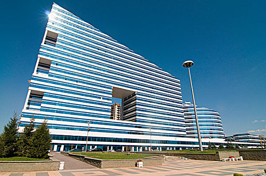 哈萨克斯坦,现代办公室,建筑,靠近,塔楼