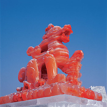 中国,冰,雕塑,哈尔滨,城市,黑龙江,龙