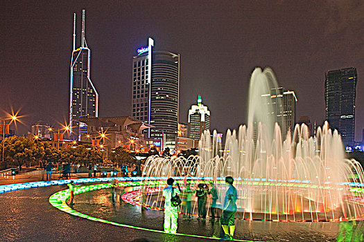 喷泉,人民广场,上海,中国