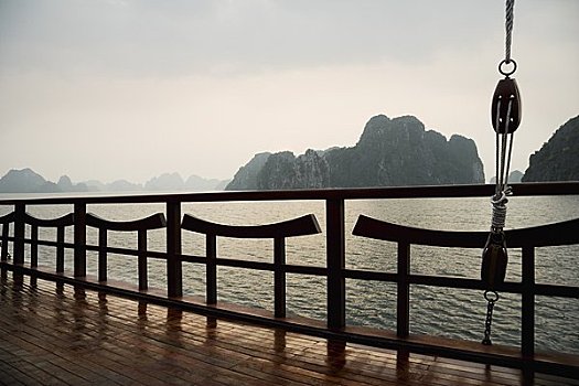 船,栏杆,索具,下龙湾,越南