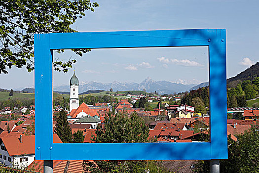 风景,蓝色,东方,斯瓦比亚,巴伐利亚,德国,欧洲