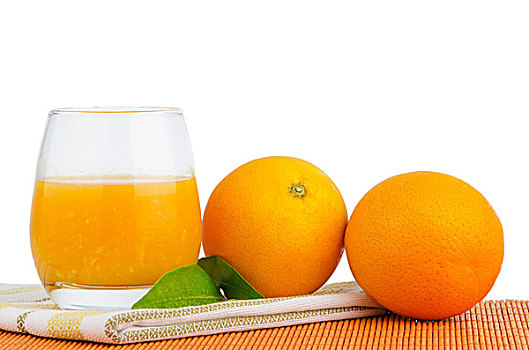 杯子,橙汁,新鲜,橙色