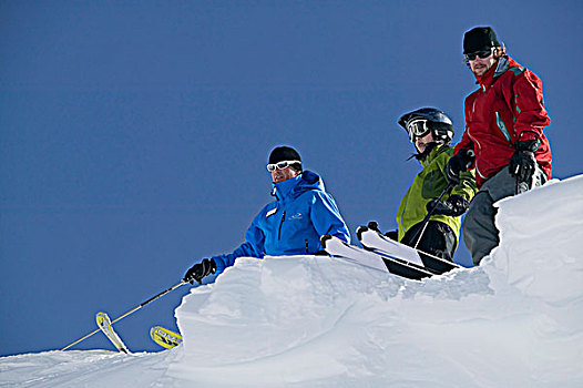 滑雪者,悬崖,惠斯勒山,不列颠哥伦比亚省,加拿大