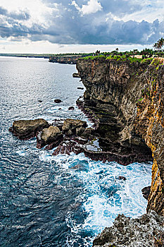 岩石海岸,汤加,南太平洋