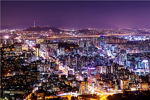 城市,首尔,夜晚