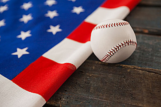 棒球,美国国旗,特写