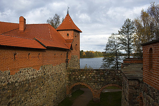 立陶宛,特拉凯,14世纪,岛屿,城堡