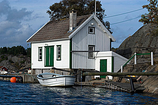 假日,船库,海中,靠近,挪威