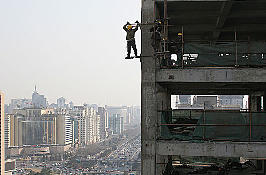 建筑工人,施工,中心,北京