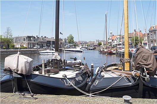 荷兰,帆船,五月,奢华,停靠,港口