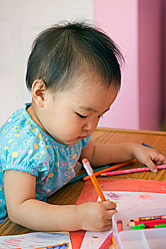 幼儿,绘画,铅笔