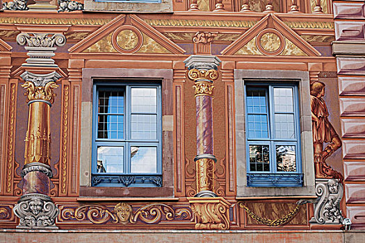 装饰,涂绘,建筑,窗户,斯特拉斯堡,法国